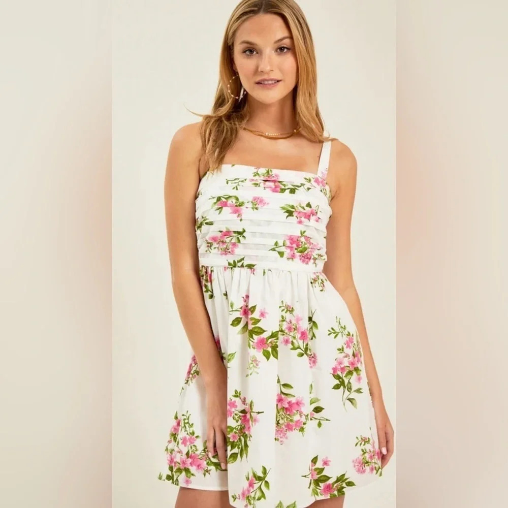 Altar'd State Large Fuchsia Floral Hannah Mini Dress - Picture 3 of 3